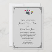 Schattigee twee bruidegoms Cartoon homohuwelijk ui Kaart (Voorkant)