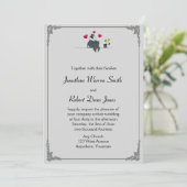 Schattigee twee bruidegoms Cartoon homohuwelijk ui Kaart (Staand voorkant)