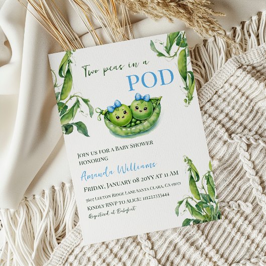 Schattigee twee erwten in een pod Blue Boy Twins B Kaart