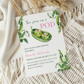 Schattigee twee erwten in een pod roze meisje twee kaart