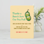 Schattigee twee erwten tweeling Baby Bedankkaart (Staand voorkant)