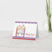 Schattigee tweeling 1e verjaardag Bedankt Opmerkin (Voorkant)