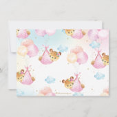 Schattigee tweeling baby meisjes teddyberen Baby s Bedankkaart (Achterkant)