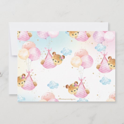 Schattigee tweeling baby meisjes teddyberen Baby s Bedankkaart (Achterkant)