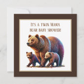 Schattigee tweeling beren baby shower kaart (Voorkant)