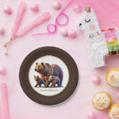 Schattigee tweeling beren baby shower papieren bordje (Feest)