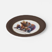 Schattigee tweeling beren baby shower papieren bordje (Gekanteld)