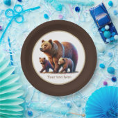 Schattigee tweeling beren baby shower papieren bordje (Feest)