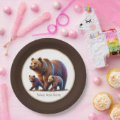 Schattigee tweeling beren baby shower papieren bordje (Feest)