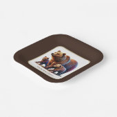 Schattigee tweeling beren baby shower papieren bordje (Gebogen)