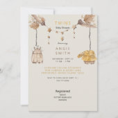 Schattigee tweeling jongen en meisje Baby shower I Kaart (Voorkant)