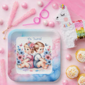 Schattigee  tweeling | Jongen en meisje Papieren Bordje (Feest)