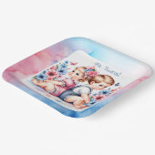 Schattigee  tweeling | Jongen en meisje Papieren Bordje (Gebogen)