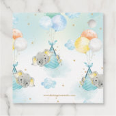 Schattigee tweeling jongens olifant Baby shower da Bedankjes Labels (Achterkant)
