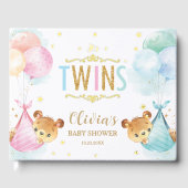 Schattigee Tweeling Meisje Jongen Teddy Bears Twin Gastenboek (Voorkant)