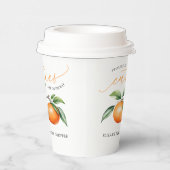 Schattigee tweeling Oranje Baby shower Papieren Bekers (Rechts)