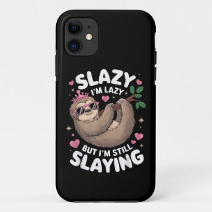 Schattigee Tween Girl Funny Animal Sloth Slay Meme Case-Mate iPhone Case