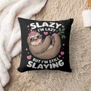 Schattigee Tween Girl Funny Animal Sloth Slay Meme Kussen