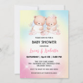 Schattigee Twin beer Star Ballon baby shower Party Kaart (Voorkant)