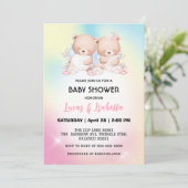 Schattigee Twin beer Star Ballon baby shower Party Kaart (Staand voorkant)