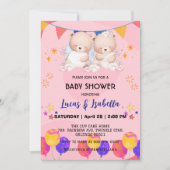 Schattigee Twin beer Star Ballon baby shower Party Kaart (Voorkant)