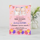 Schattigee Twin beer Star Ballon baby shower Party Kaart (Staand voorkant)