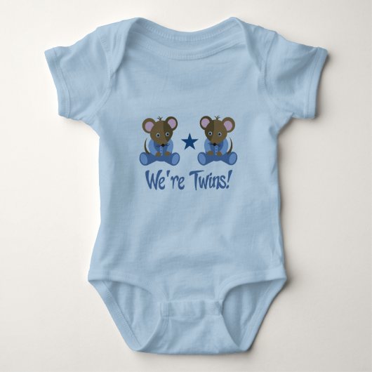 Schattigee Twin Boy Muizen Gift Romper (Voorkant)
