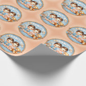 Schattigee Twin Boys Baby shower Waterverf Teddy B Cadeaupapier (Hoek)