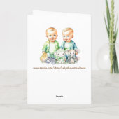 Schattigee Twin Boys Gefeliciteerd Nieuwe Ouders Kaart (Achterkant)