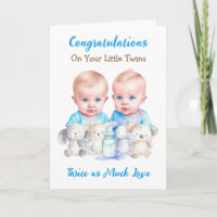 Schattigee Twin Boys Gefeliciteerd Nieuwe Ouders