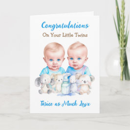Schattigee Twin Boys Gefeliciteerd Nieuwe Ouders Kaart
