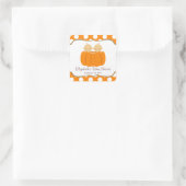 Schattigee Twin Boys Pompoen Baby shower Vierkante Sticker (Tas)