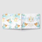 Schattigee Twin Boys Teddy Bears Twins Baby shower Gastenboek (Volledig)