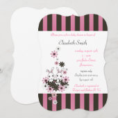 Schattigee Twin Bunny Roze en Zwarte Meisje Baby s Kaart (Voorkant / Achterkant)