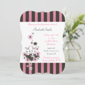 Schattigee Twin Bunny Roze en Zwarte Meisje Baby s Kaart (Staand voorkant)