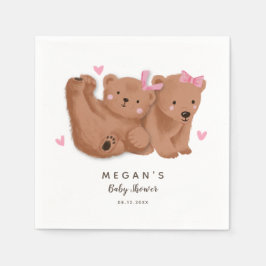 Schattigee Twin Girls Rustiek Beer Baby shower ser Servet