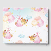 Schattigee Twin Girls Teddy Bears Twins Baby showe Gastenboek (Achterkant)