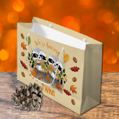 Schattigee Twin Raccoons Baby shower Gift Bag Groot Cadeauzakje