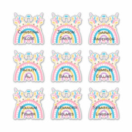 Schattigee Twin Unicorn Custom Meervoudige Naam St Sticker