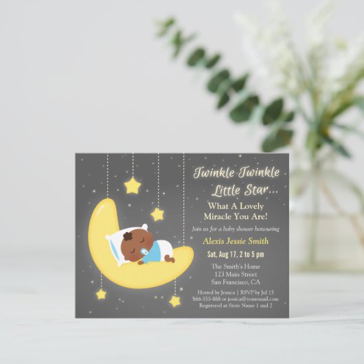 Schattigee Twinkle Twinkle Little Star Baby Brown  Kaart (Staand voorkant)