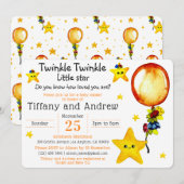 Schattigee Twinkle Twinkle Little Star Co-ed Baby  Kaart (Voorkant / Achterkant)