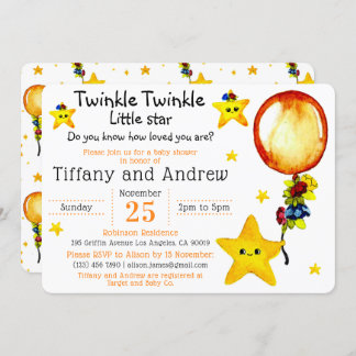 Schattigee Twinkle Twinkle Little Star Co-ed Baby  Kaart