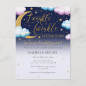 Schattigee Twinkle Twinkle Little Star Gender Reve Uitnodiging Briefkaart (Voorkant)