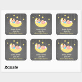 Schattigee Twinkle Twinkle Little Star Twins Stick Vierkante Sticker (Vel)