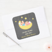 Schattigee Twinkle Twinkle Little Star Twins Stick Vierkante Sticker (Envelop)