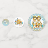 Schattigee Twins van kleur Baby Boys Baby shower T Confetti (Voorkanten)