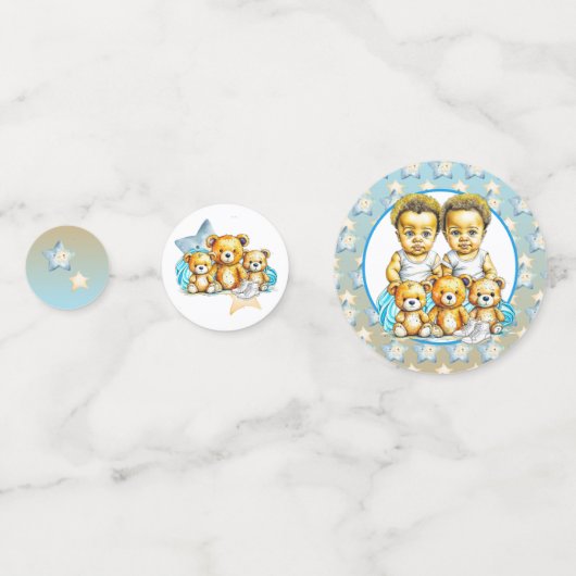 Schattigee Twins van kleur Baby Boys Baby shower T Confetti (Achterkanten)