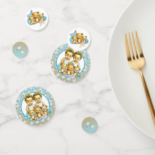 Schattigee Twins van kleur Baby Boys Baby shower T Confetti