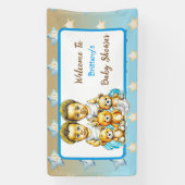 Schattigee Twins van kleur Baby Boys Baby shower T Spandoek (Verticaal)