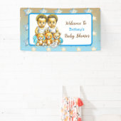 Schattigee Twins van kleur Baby Boys Baby shower T Spandoek (Insitu)